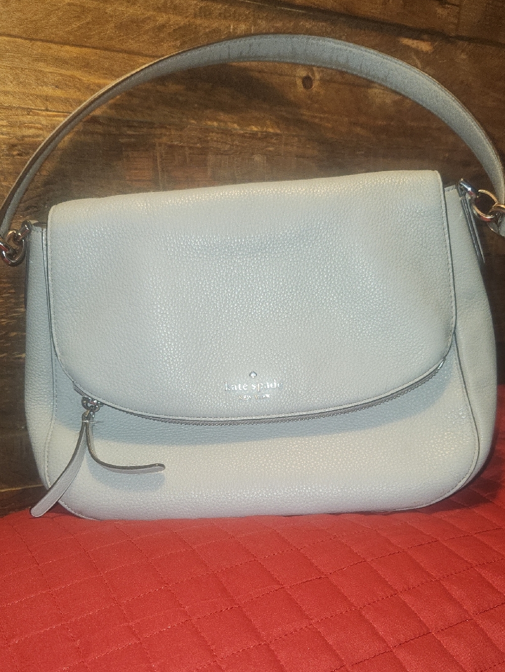 Kate Spade ♠️ New York Jackson Pebbled Gray Leather